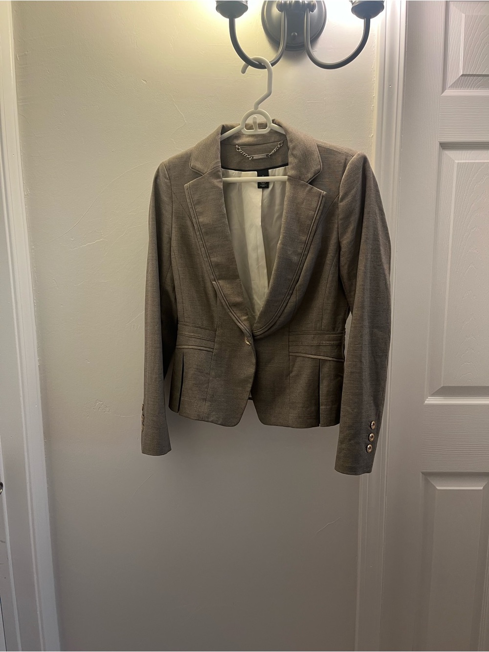 White House Black Market Women's Taupe Tailored Blazer